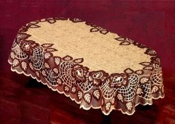 Скатерть арт. 38701/100/5, размер 100 см х 150 см, овальная, цвет: оранжево-коричневый