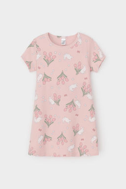 Crockid _ К 1156/тропический персик,зайчики и тюльпаны сорочка ночная для дев  фото 2