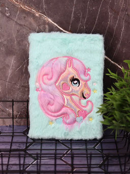 Блокнот плюшевый "Beautiful unicorn", green mix, 15х21 см, плотность 80 гр.