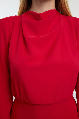 TRENDYOLMILLA Siyah Midi Y?rtmacl? Dokuma Elbise TWOAW24EL00851  фото 3