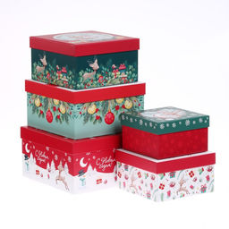 Коробки подарочные 5 в 1 С Новым годом!, Me To You, зелено-красная  фото 2