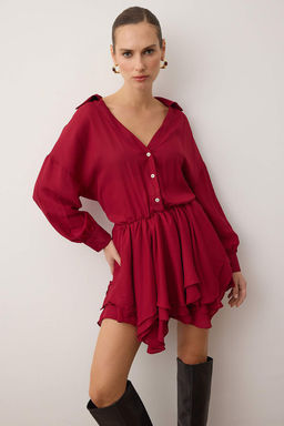 Siyah Etegi Volan Detayl? Boho Dokuma Sifon Elbise TWOAW26EL00310 - Trendyolmilla фото 6