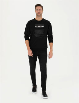 Siyah Regular Fit Sweatshirt - Pierre cardin фото 4