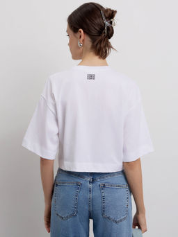 CONTE LD 2715 Укороченная футболка из хлопка с рисунком white-cool cat - Conte elegant фото 2