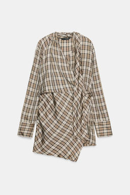 ZW COLLECTION LIMITED EDITION DRAPED CHECK SHIRT