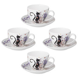 ЧАЙНЫЙ НАБОР LEFARD ЛАВАНДОВЫЕ КОТЫ НА 2 ПЕР. 4 ПР. 275 МЛ (КОР=16НАБ.)