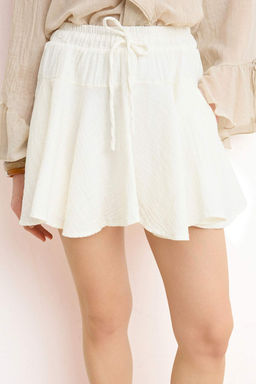 Beyaz Muslin Mini Sort Etek TWOSS26ET00131 - Trendyolmilla фото 3