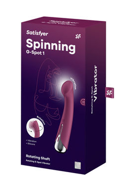 Вибратор для точки G с ротацией Satisfyer Spinning G-Spot 1, силикон, бордовый, 16,8 см