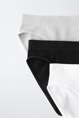 8-14 A?OS/ PACK TRES BRAGUITAS SEAMLESS / Blanco / Negro - Zara фото 5