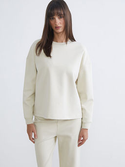 Bisiklet Yaka Oversize Kad?n Sweatshirt