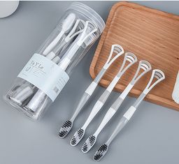 Набор зубных щеток со скребком для языка (8 шт.) в тубусе