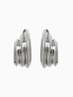 Серьги металл Трио на увеличение, цвет серебро