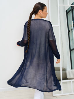 Кардиган женский длинный с поясом MR011SS3 blue - Maxroses фото 4