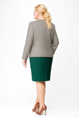 Костюм Swallow 689 бежево-зеленая клетка+зеленый фото 4
