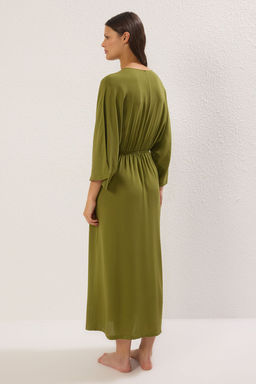 Yesil Dokuma Buzgulu Maxi Plaj Elbise TBESS25EL00083 - Trendyolmilla фото 4