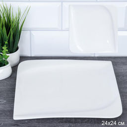 Тарелка квадратная 24 см / DF-100/уп 32/ 731511 костяной фарфор