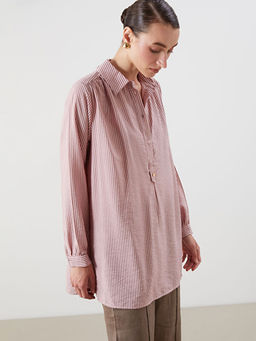 ?izgili Oversize Kad?n G?mlek Tunik