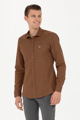 Мужская рубашка светло-хаки с длинным рукавом - U.s. polo assn фото 15