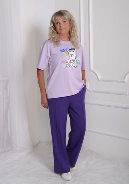 Брюки Клеш фиолетовые