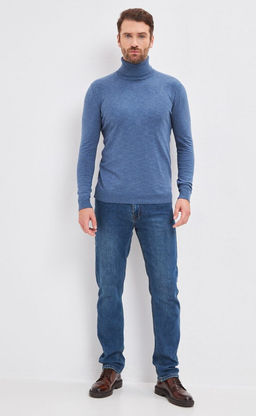 Водолазка мужская F021-15608 темно-голубая - Fine joyce фото 9