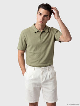 Polo Yaka Desenli Standart Fit Erkek Ti??rt