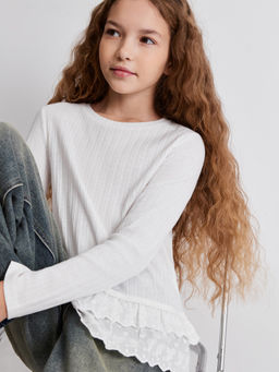 ACOOLA / Джемпер детский для девочек Rosedale белый  фото 2