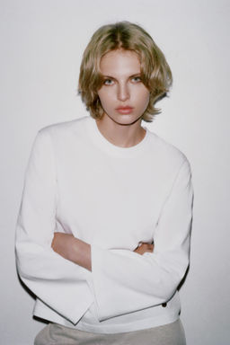 LONG SLEEVE LABEL T-SHIRT - Zara фото 4