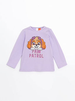 Bisiklet Yaka Paw Patrol Bask?l? K?z Bebek Pijama Tak?m