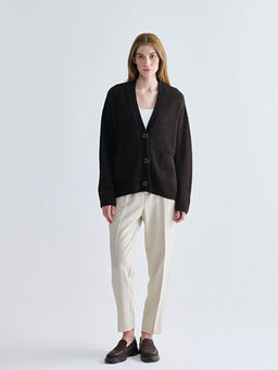 V Yaka Oversize Kad?n Triko H?rka