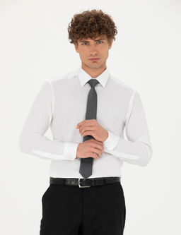 Beyaz Slim Fit Uzun Kollu G_mlek