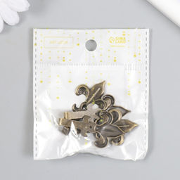 Цена за 8 шт. Крючок металл «Геральдическая лилия», бронза, 4.6×2.5×1 см