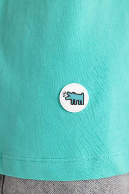 Футболка оверсайз с круглым вырезом и короткими рукавами Keith Haring - Defacto фото 6