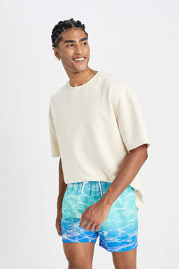 Короткие шорты для плавания с узором - Defacto фото 4