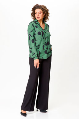 Блуза Swallow 803.2 черный+серебряный узор фото 763