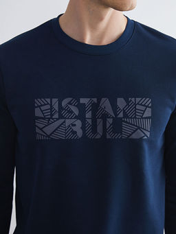 Bisiklet Yaka Uzun Kollu Sweatshirt