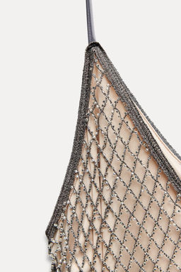 MIDI SLIP DRESS WITH RHINESTONES - Zara фото 10