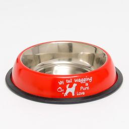 Миска с нескользящим основанием с принтом, 445 мл, красная