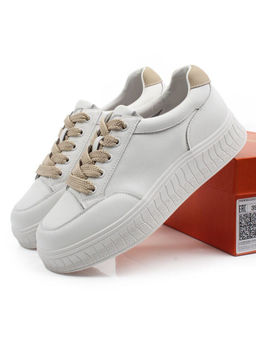 03-A338-5 WHITE Полуботинки спортивные женские (натуральная кожа)