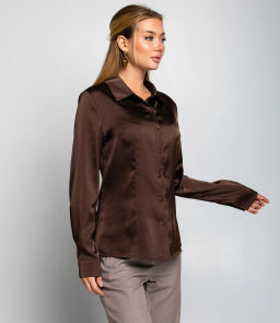 Блуза #ОКТ025022, тёмно-коричневый - Dommod фото 2