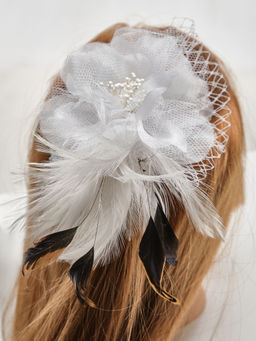 Заколка-брошь PU0298 белый