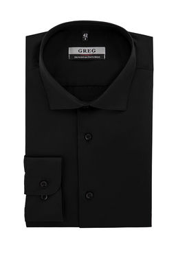 Сорочка мужская длинный рукав GREG 340/139/BLK/ZV