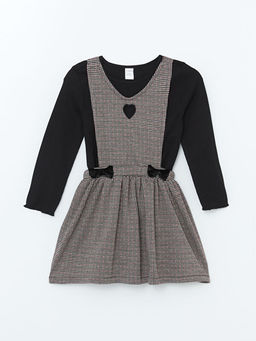 Kare Yaka ?elikli ?nterlok K?z Bebek Elbise