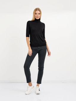 джемпер женский чёрный с добавлением страз - Glenfield фото 3