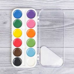 Акварель 12 цветов Смешарики, карамельная, без кисти