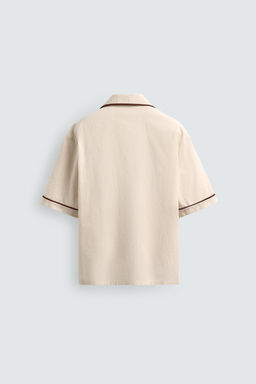 CAMISA RELAXED FIT VIVOS CONTRASTE / Crudo - Zara фото 8