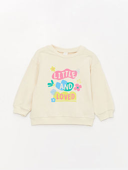Bisiklet Yaka Bask?l? K?z Bebek Sweatshirt 3l? - Waikiki фото 2