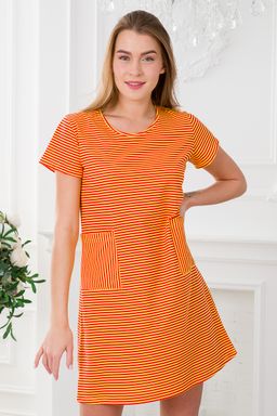 Туника женская из кулирки Руслана красная полоса на жёлтом - Амадэль фото 17