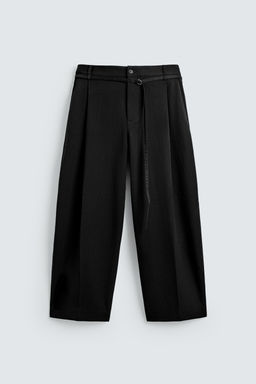 PANTAL?N BALLOON FIT PLIEGUES CINTUR?N / Negro - Zara фото 7