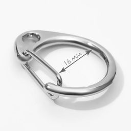 Цена за 2 шт. Карабин металлический «Круг», d=16 мм, 25×20 мм, 10 шт., цвет серебряный