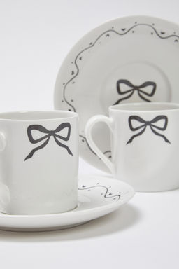 Trendyolmilla Home 2li Porselen Fiyonk/Kurdele Bask?l? Kahve Fincan? TPHSS25KFC00005 фото 9